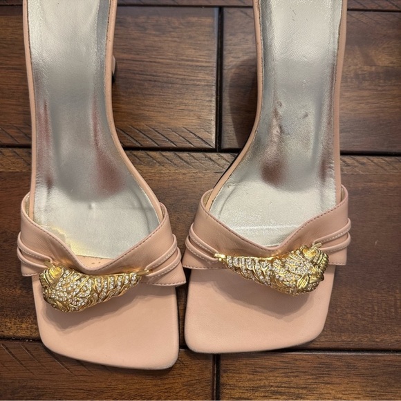 Authentic Gucci Dora Crystal tiger head kitten heels size 38.5 - Picture 4 of 12